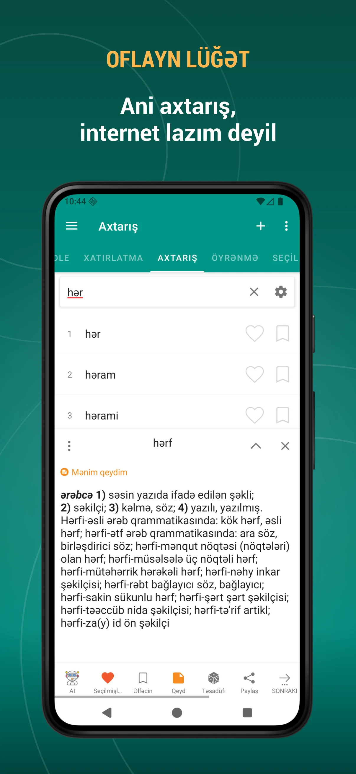 Ərəb və fars sözləri screenshot